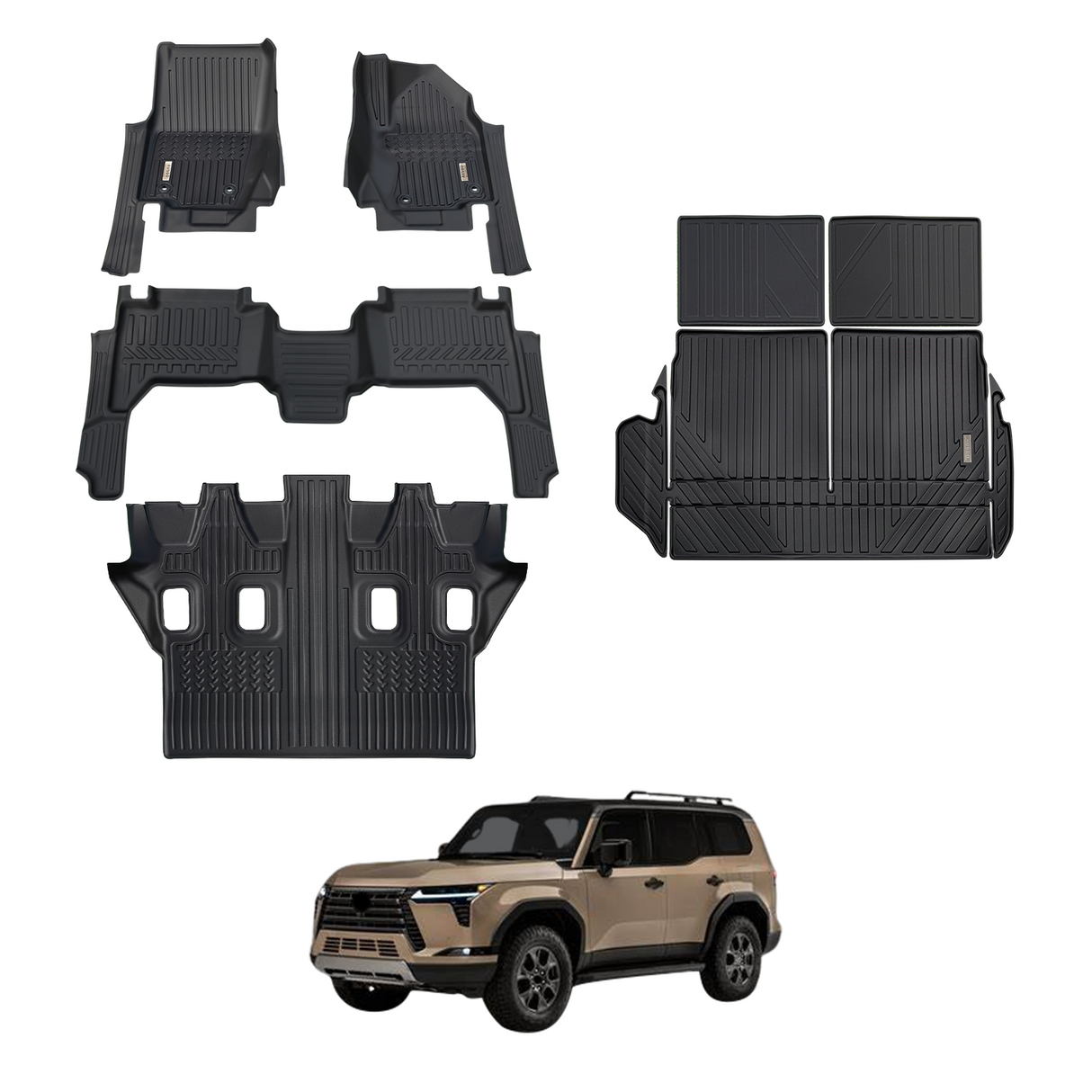 5D Car Floor Mats for Lexus GX550 7 Seats 2024-Onwards