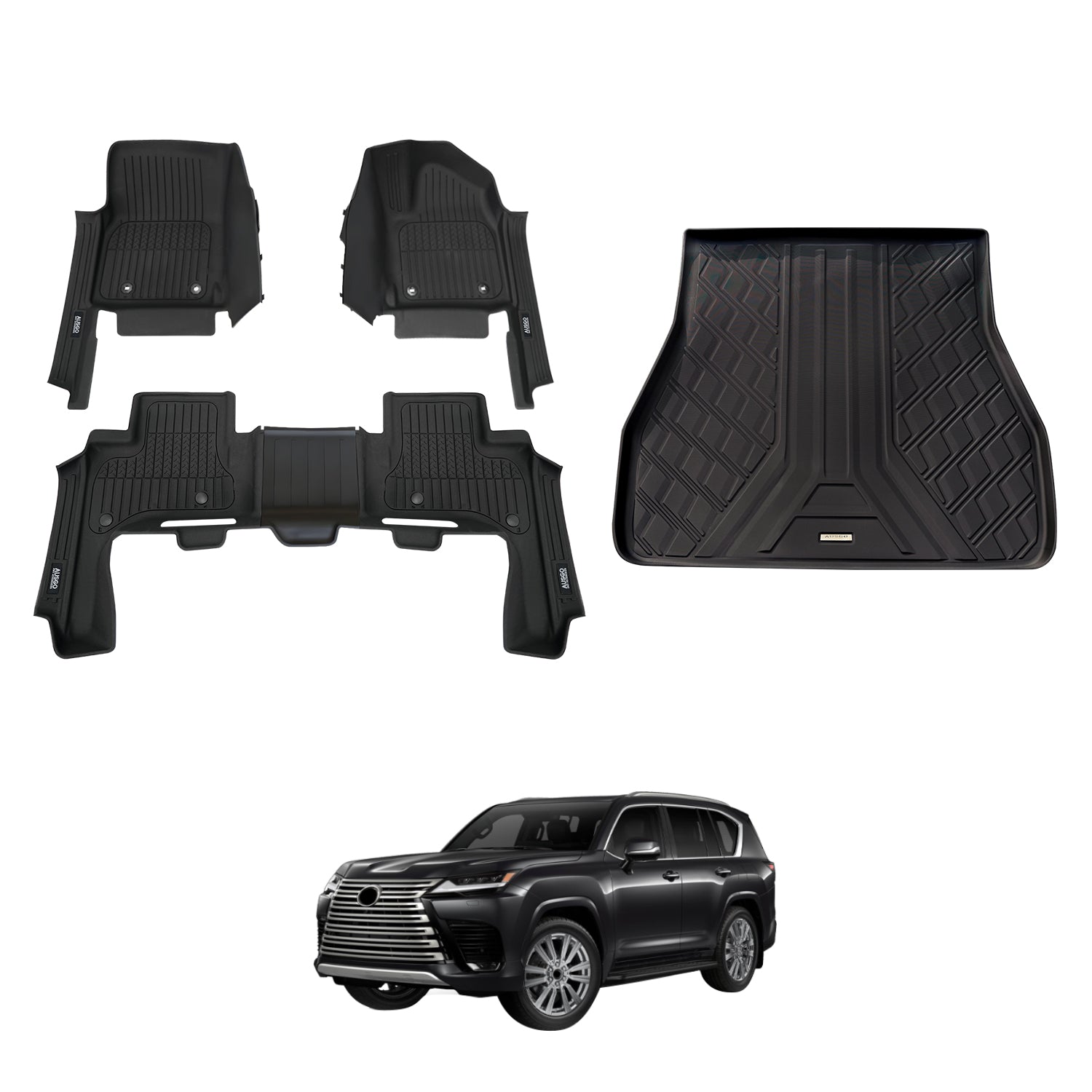 7D Injection Floor Mats for LEXUS LX Series LX500d LX600 2021-Onwards