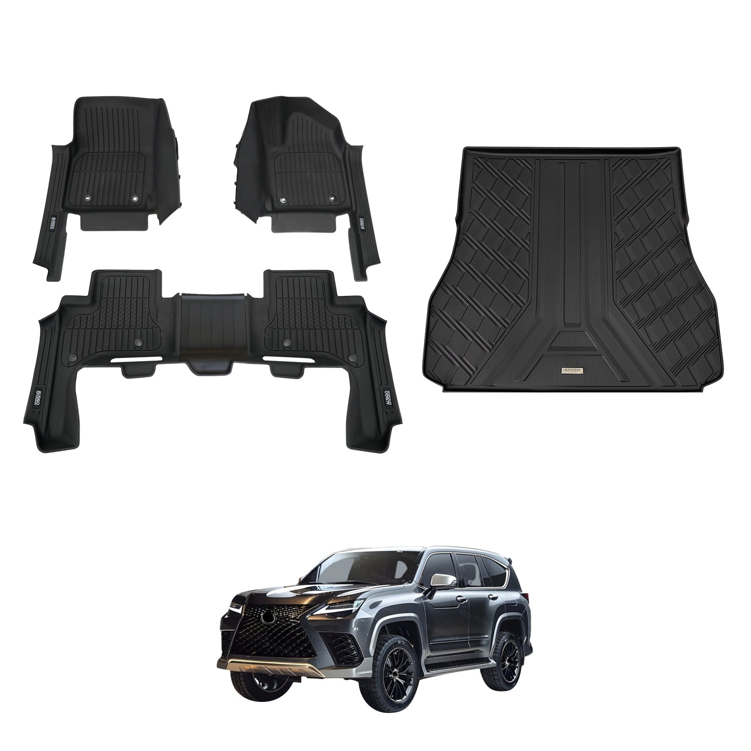 7D Injection Floor Mats for LEXUS LX Series LX500d LX600 2021-Onwards