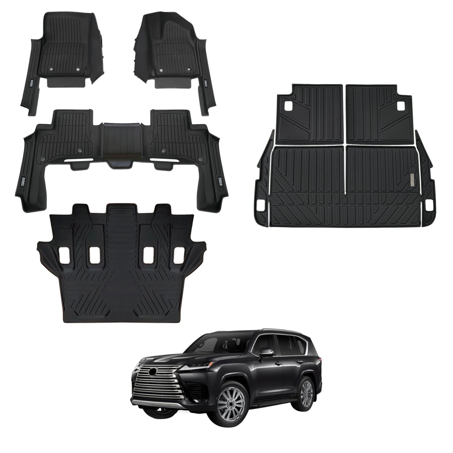 7D Injection Floor Mats for LEXUS LX Series LX500d LX600 2021-Onwards