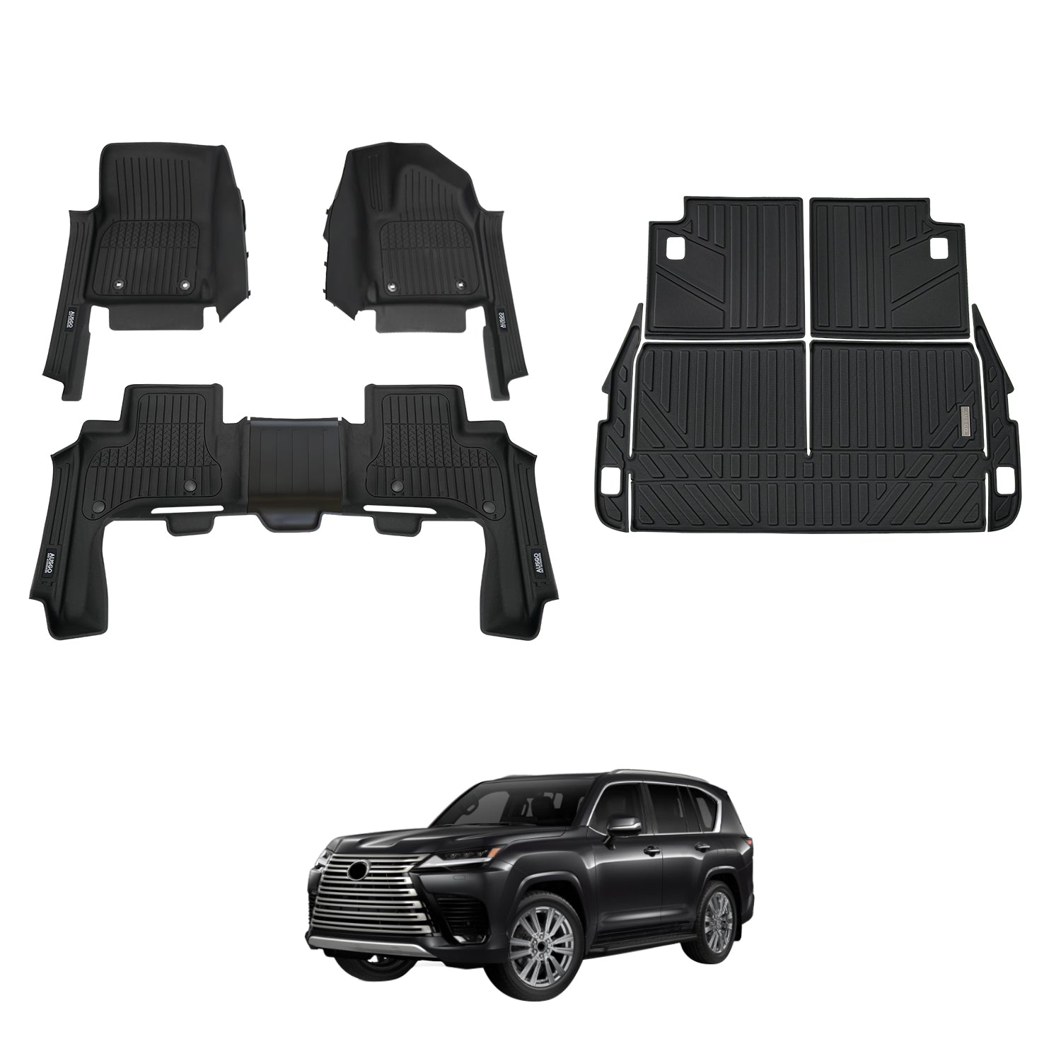 7D Injection Floor Mats for LEXUS LX Series LX500d LX600 2021-Onwards