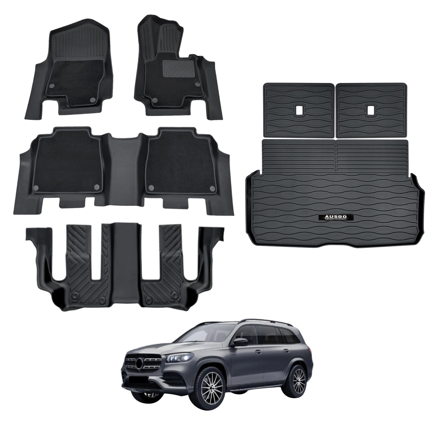 Double-Layer Car Floor Mats for Mercedes-Benz GLS-Class GLS Class X167 2019-Onwards