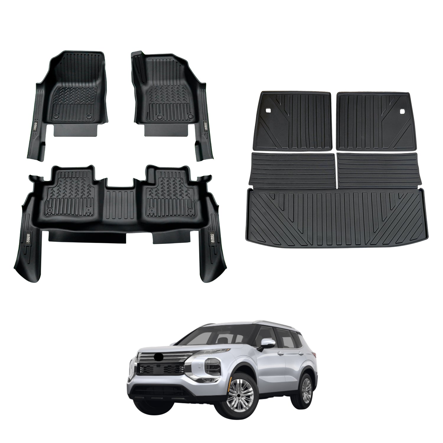 7D Car Floor Mats for Mitsubishi Outlander 7 Seater Petrol 2021-Onwards