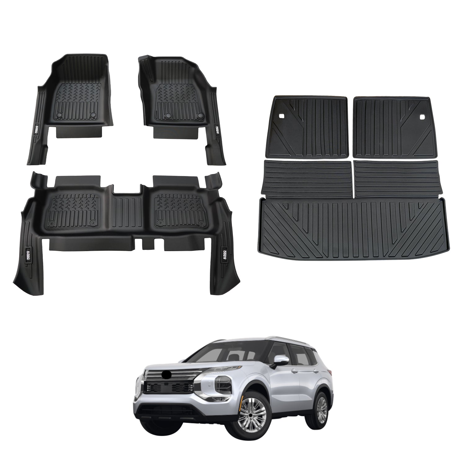 7D Car Floor Mats for Mitsubishi Outlander 7-Seat 2021-Onwards