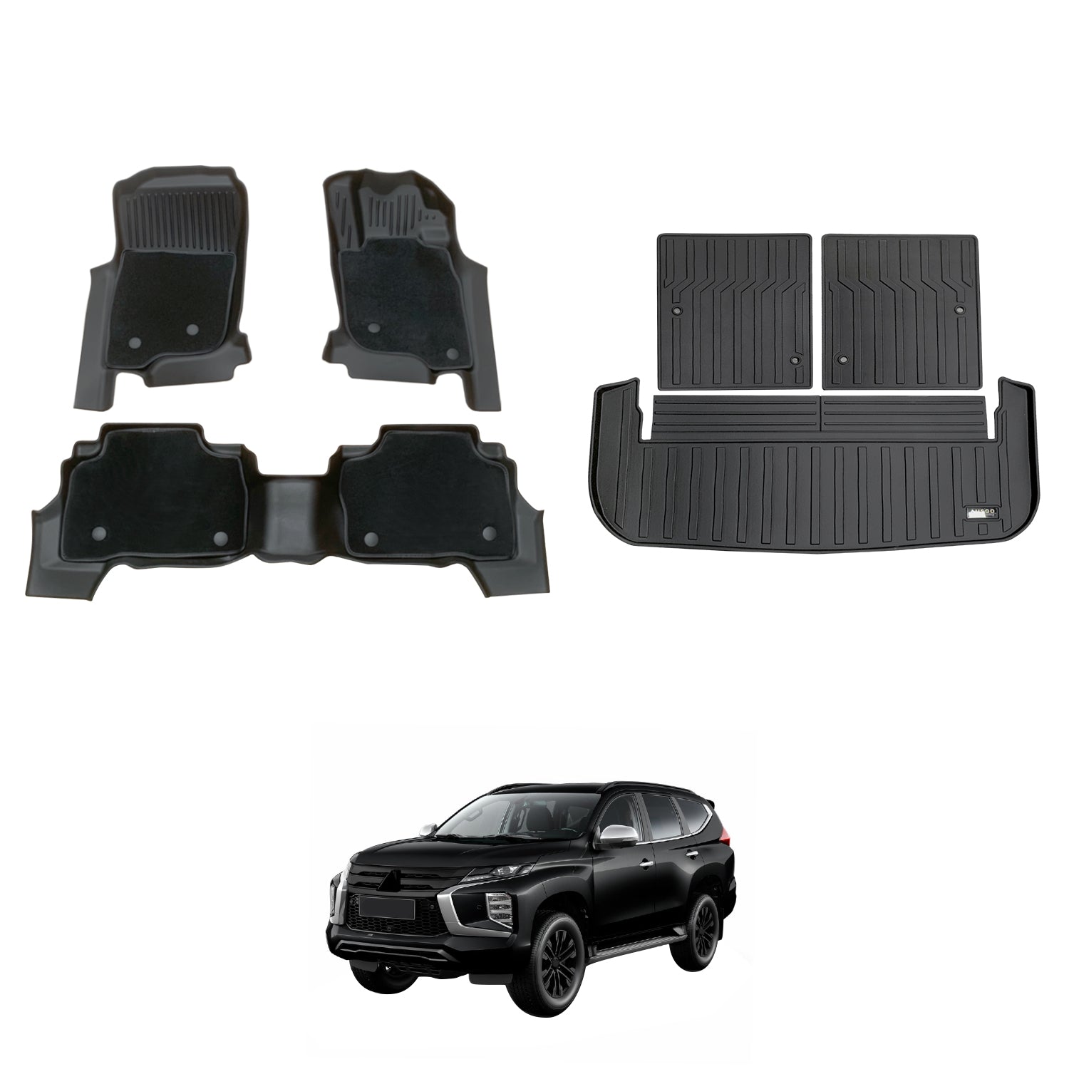 Double-Layer Car Floor Mats for Mitsubishi Pajero Sport 2015-Onwards