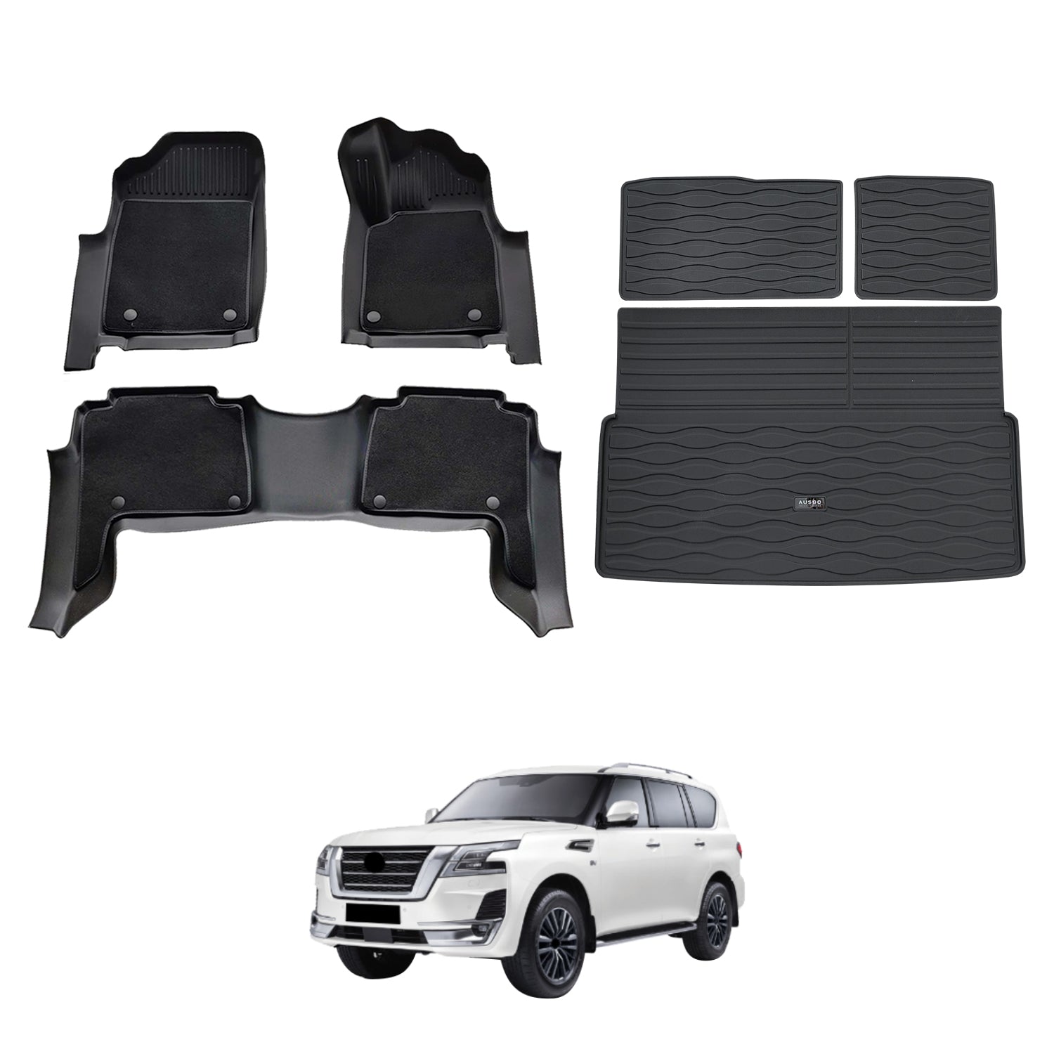 Double-Layer Car Floor Mats for Nissan Patrol Y62 2012-Onwards