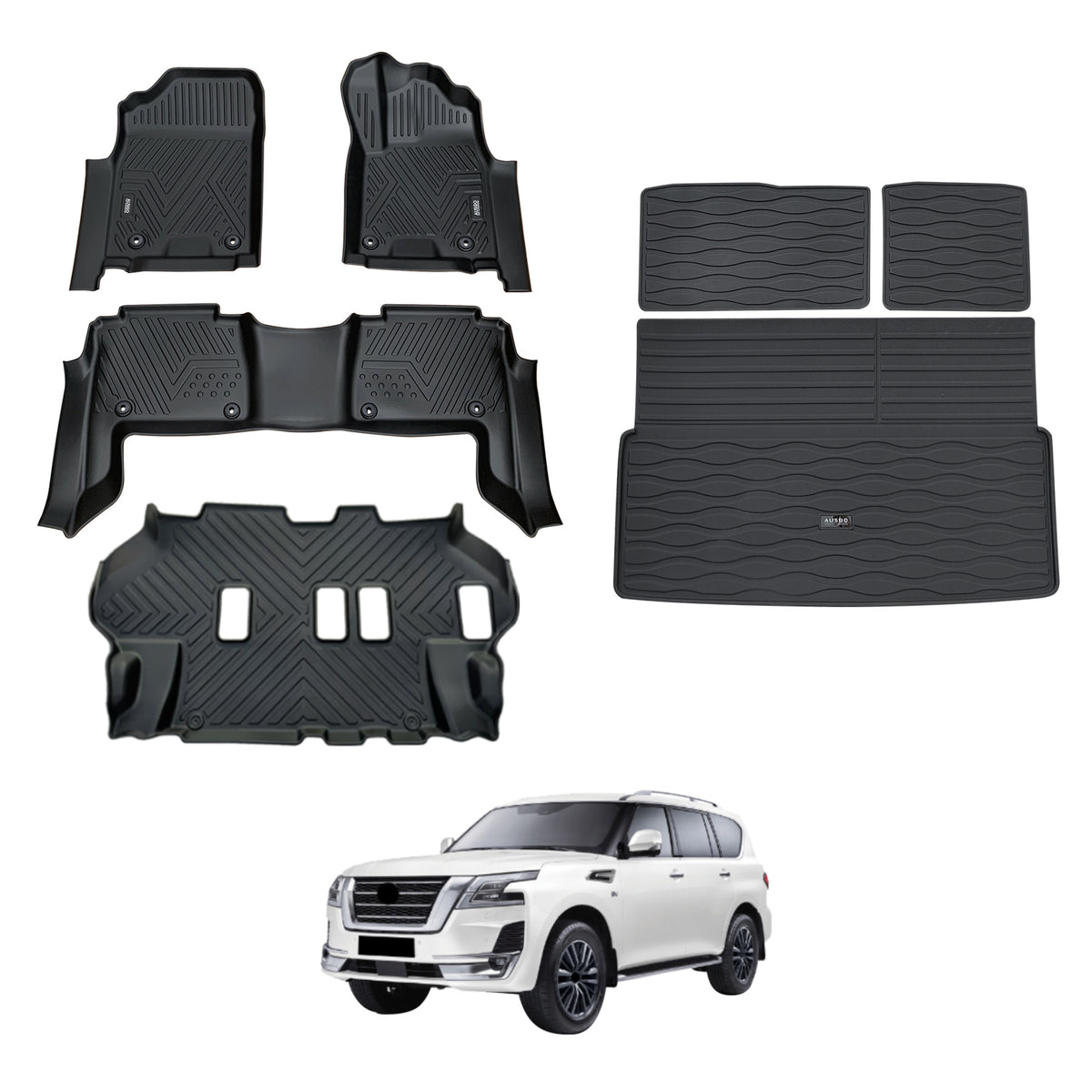 5D Car Floor Mats for Nissan Patrol Y62 2012-Onwards