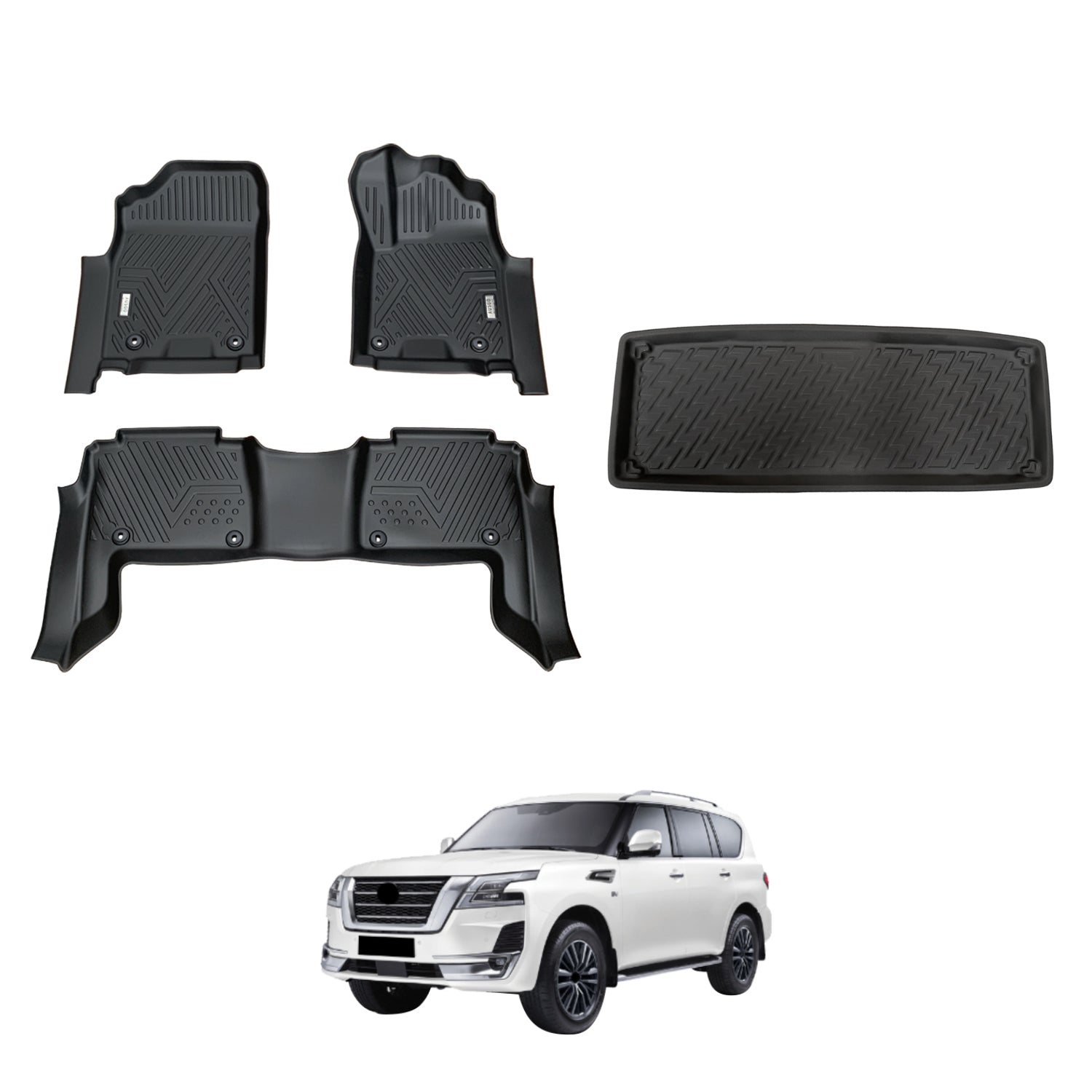 5D Car Floor Mats for Nissan Patrol Y62 2012-Onwards