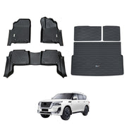 5D Car Floor Mats Boot Liner for Nissan Patrol Y62 7-Seat 2012-Onwards