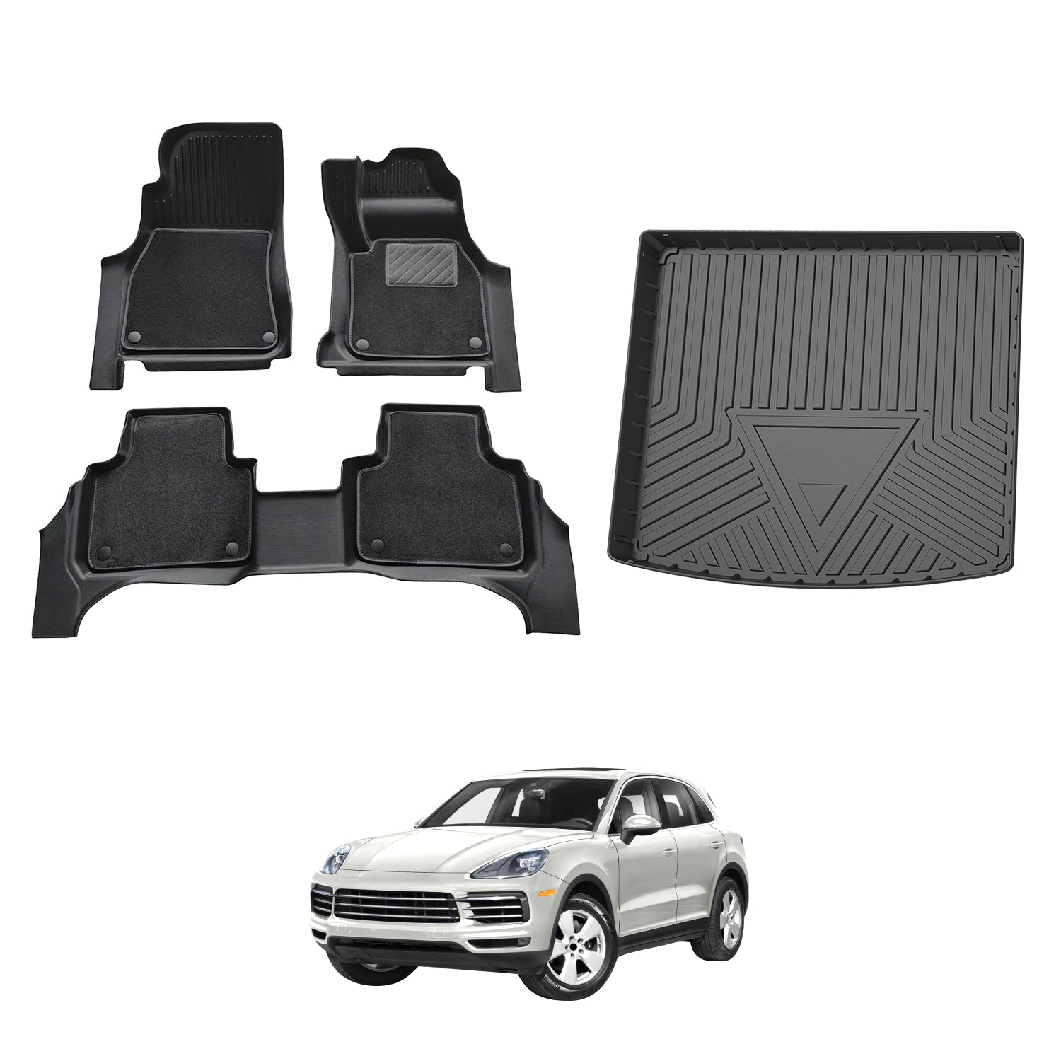 Double-Layer Car Floor Mats for Porsche Cayenne 9YA Series 2018-Onwards