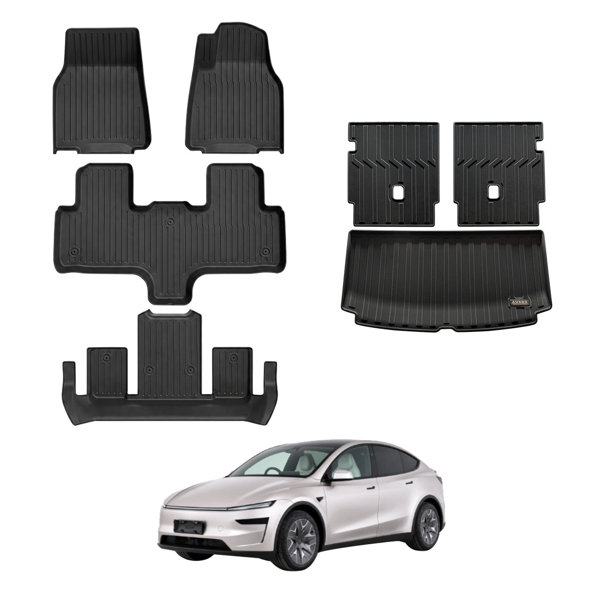 3D Car Floor Mats Boot Liner for Tesla Model Y L 6-Seat 2026-Onwards