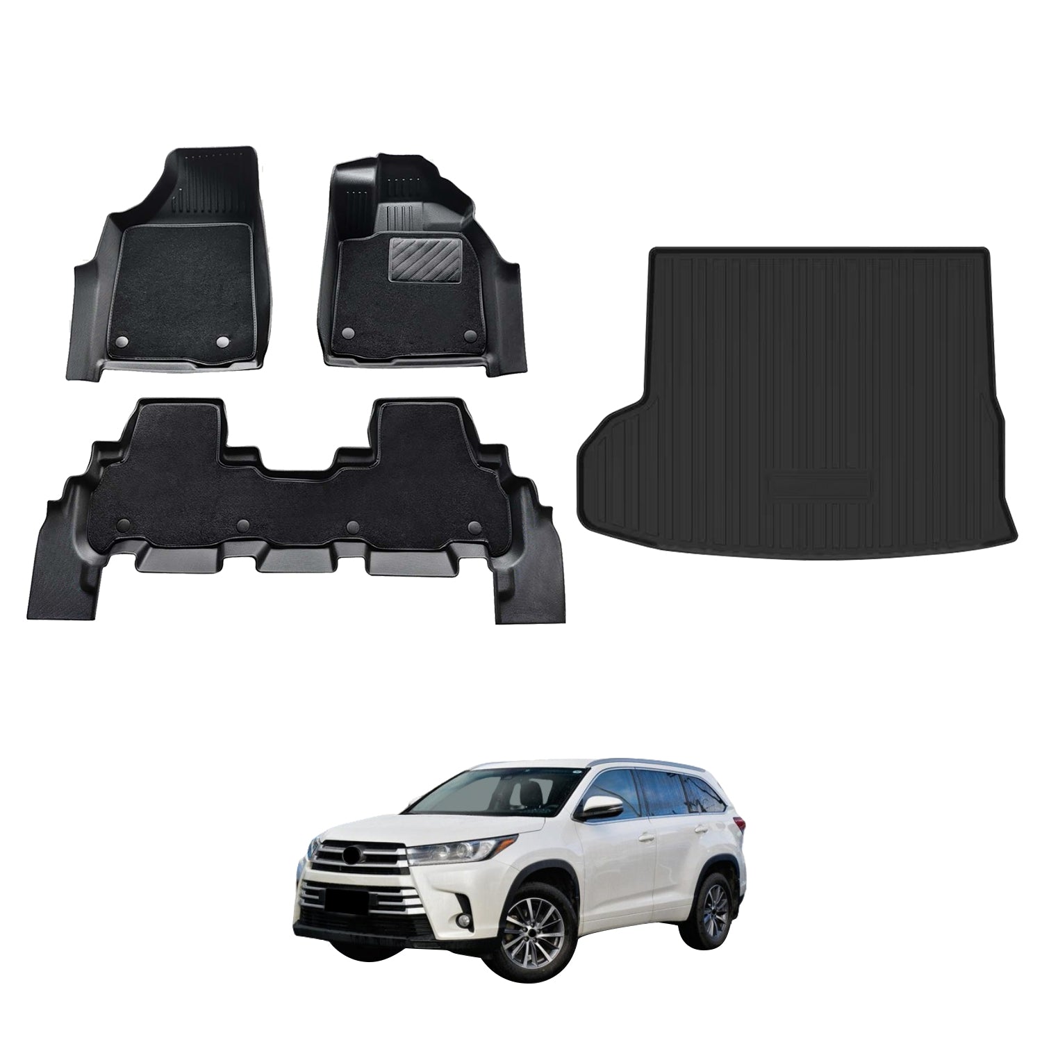 Double-Layer Car Floor Mats for Toyota Kluger 2013-2020