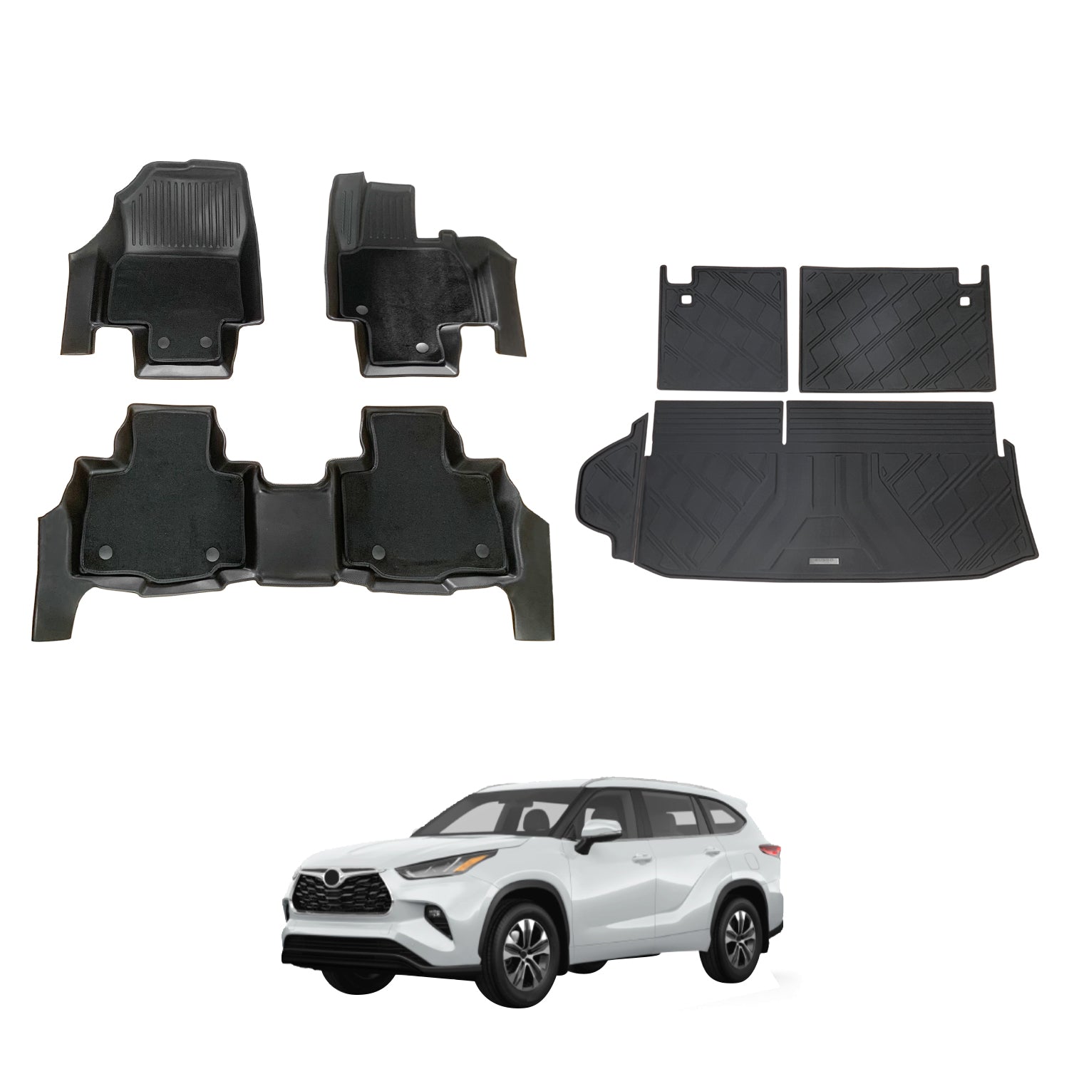 Double-Layer Car Floor Mats for Toyota Kluger 2021-Onwards