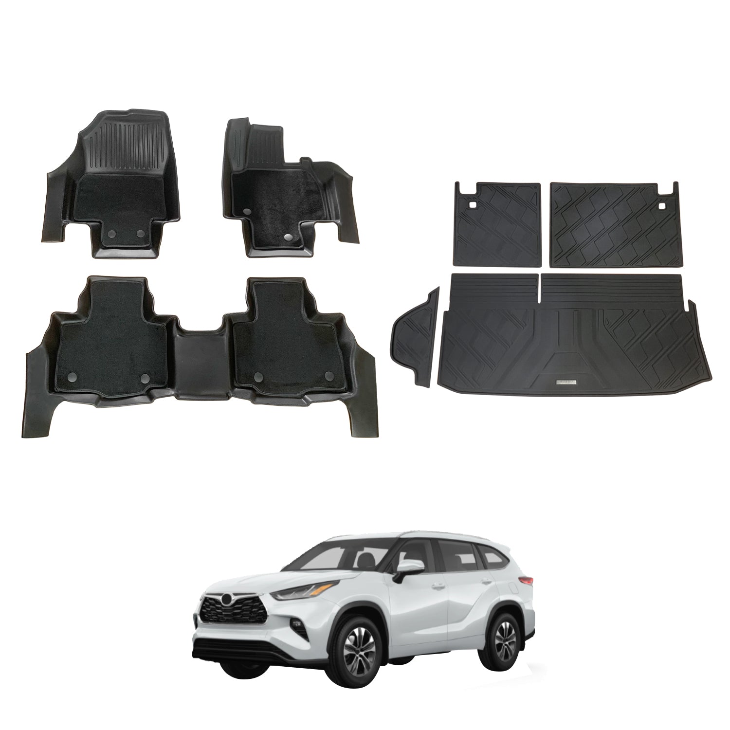 Double-Layer Car Floor Mats for Toyota Kluger 2021-Onwards
