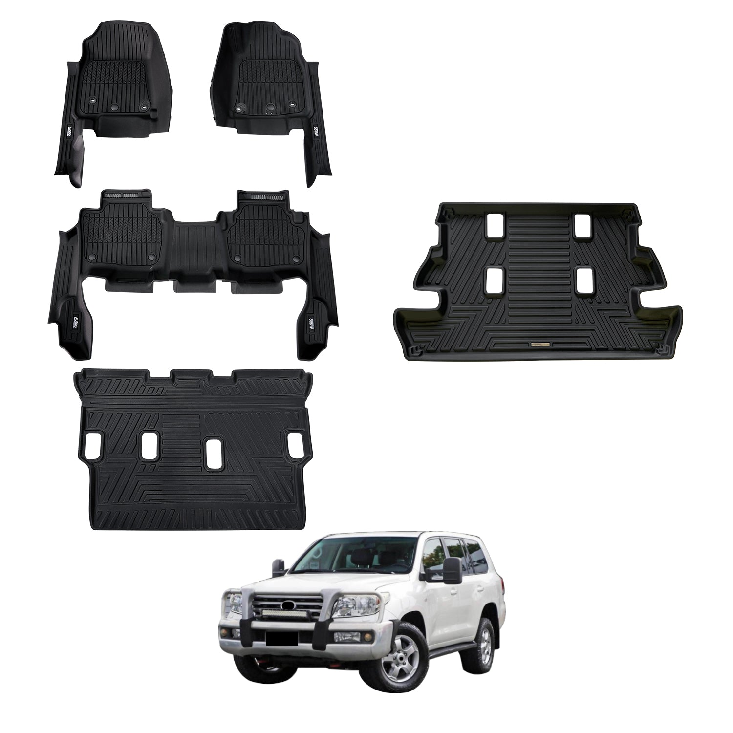 7D Injection Floor Mats for Toyota Land Cruiser 200 Series Altitude / VX / Sahara 2007-2012