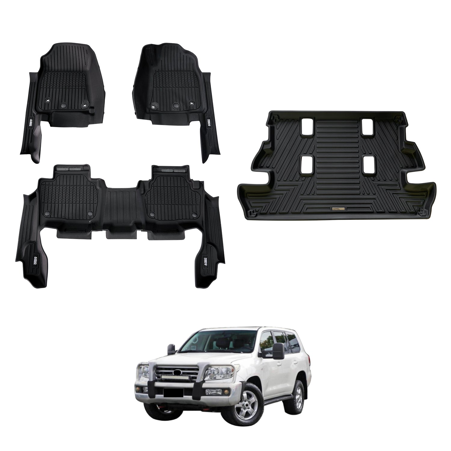 7D Injection Floor Mats for Toyota Land Cruiser 200 Series Altitude / VX / Sahara 2007-2012