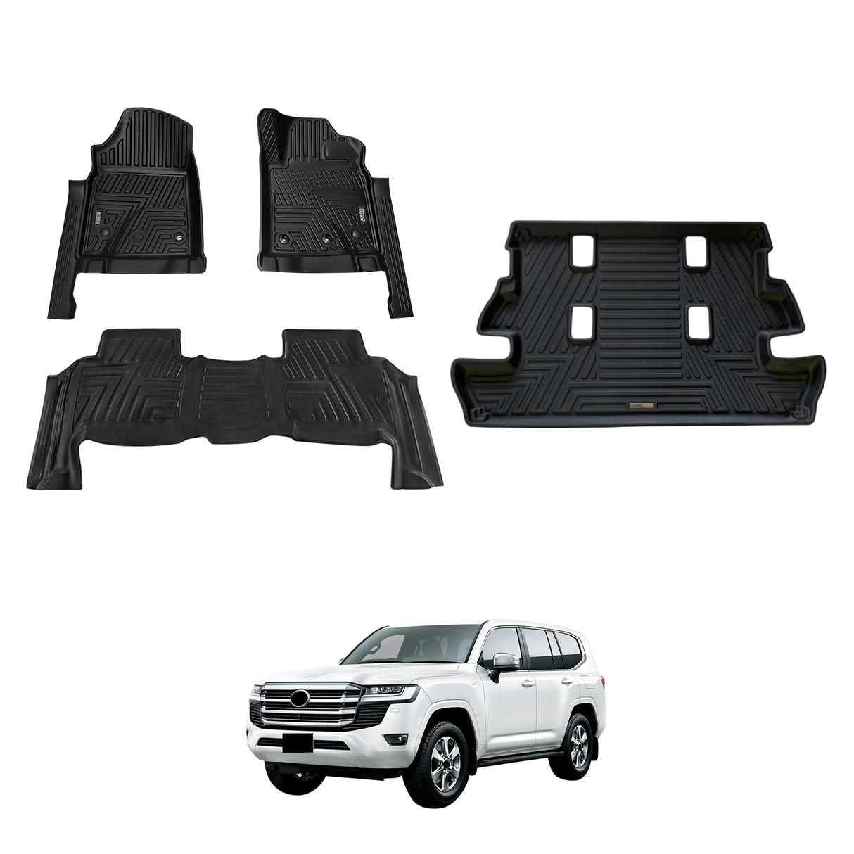 5D Moulded Car Floor Mats for Toyota LandCruiser 200 LC200 2012-2021
