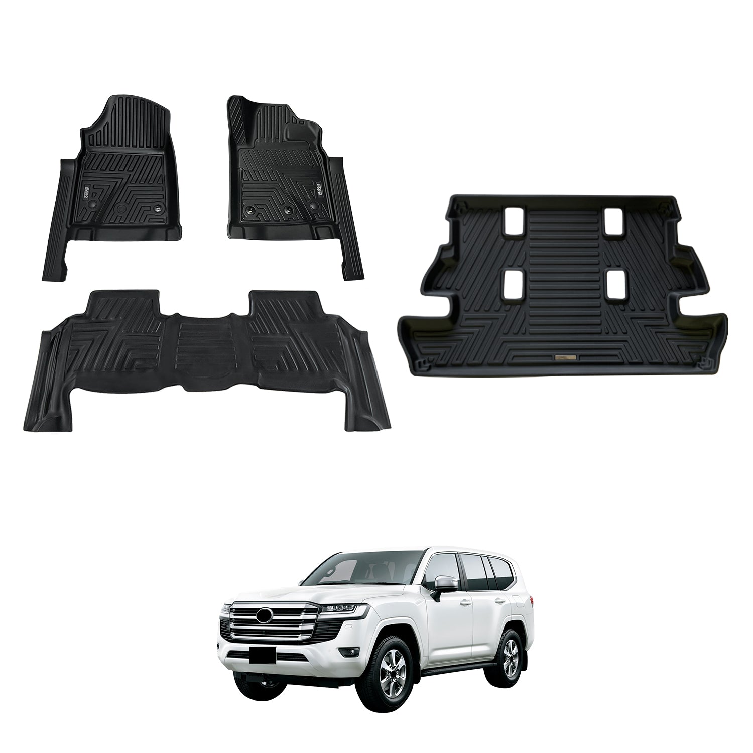 5D Moulded Car Floor Mats for Toyota Land Cruiser 200 Series 2012-2021