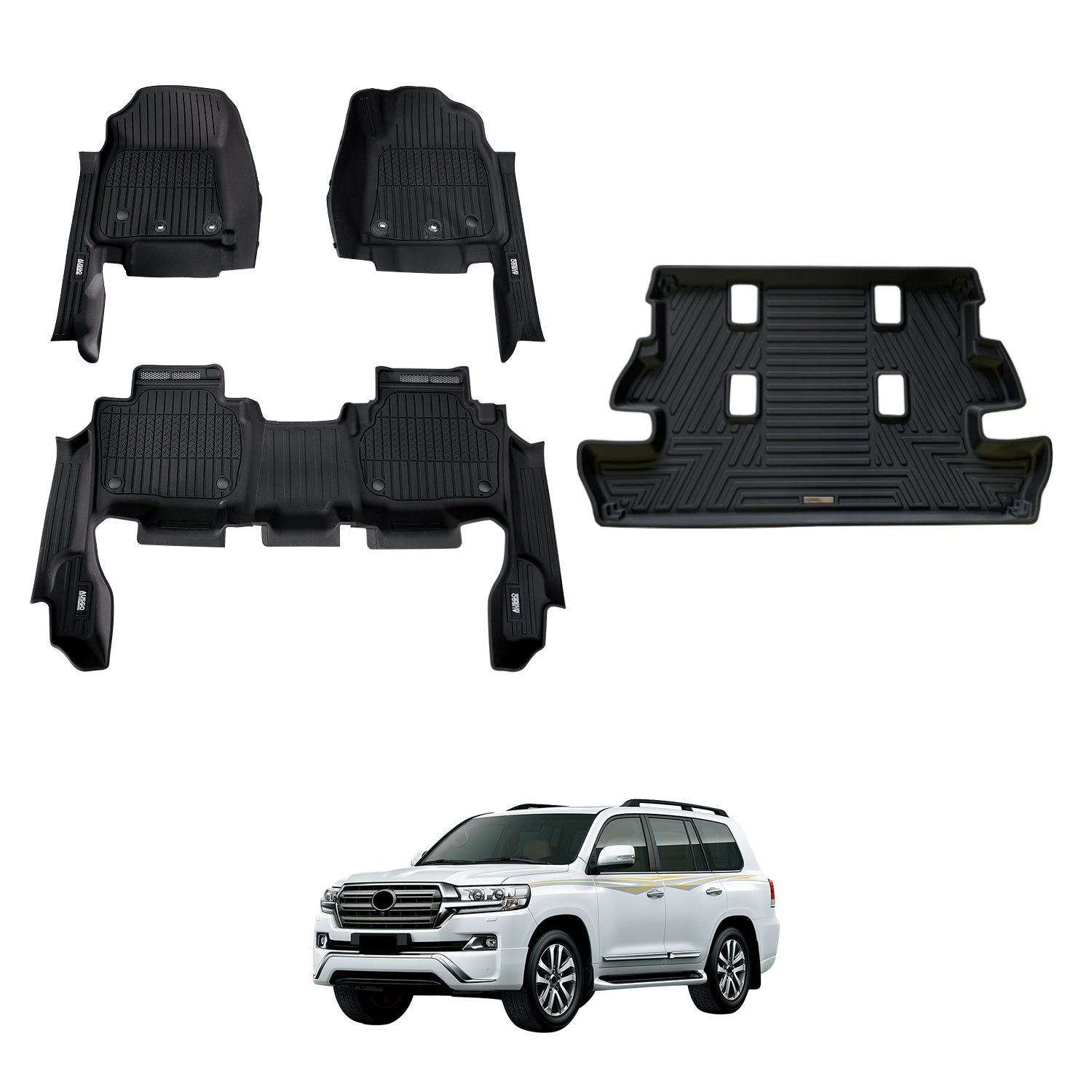 7D Injection Floor Mats for Toyota Land Cruiser 200 Series Altitude / VX / Sahara 2012-2021