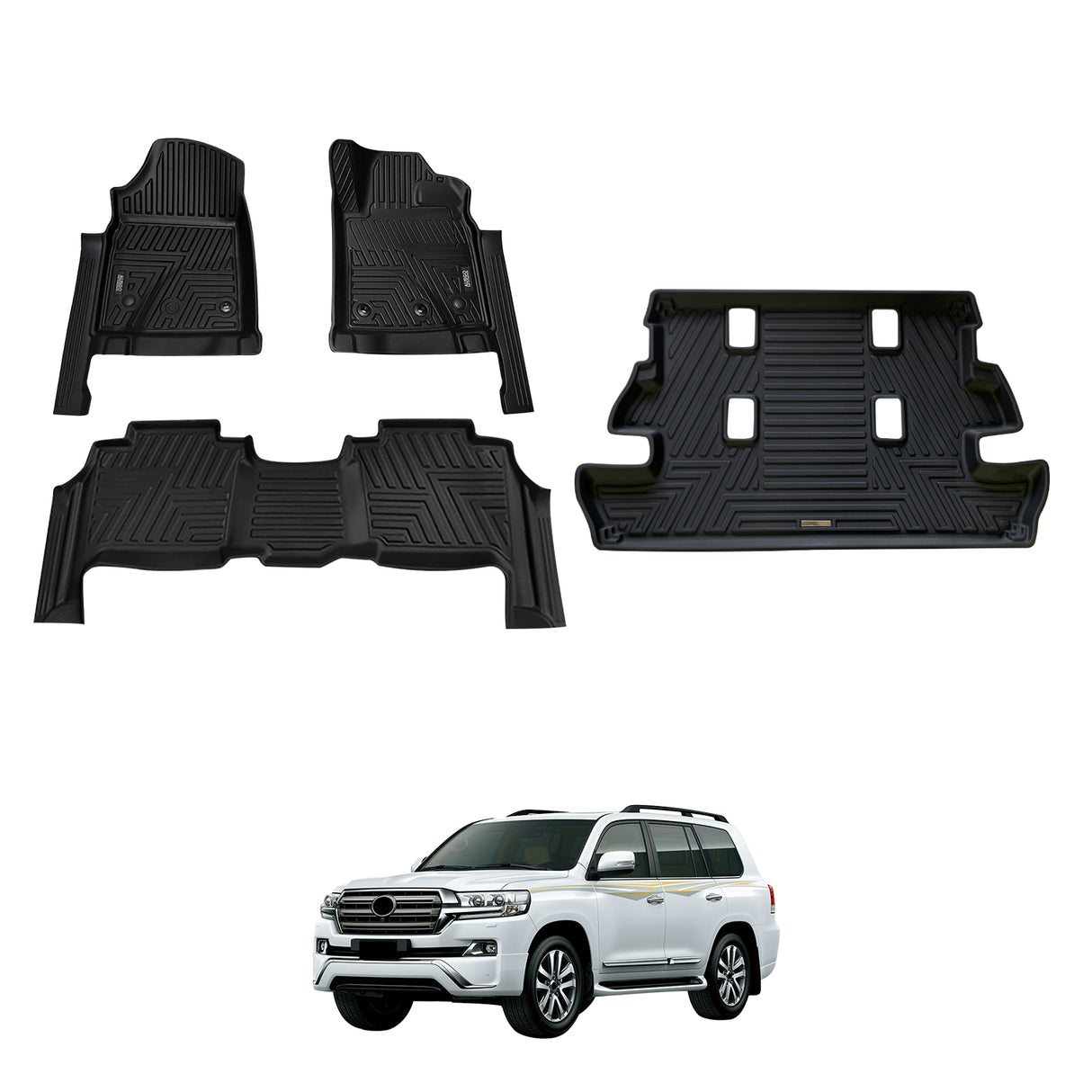 5D Moulded Car Floor Mats for Toyota LandCruiser 200 LC200 2012-2021