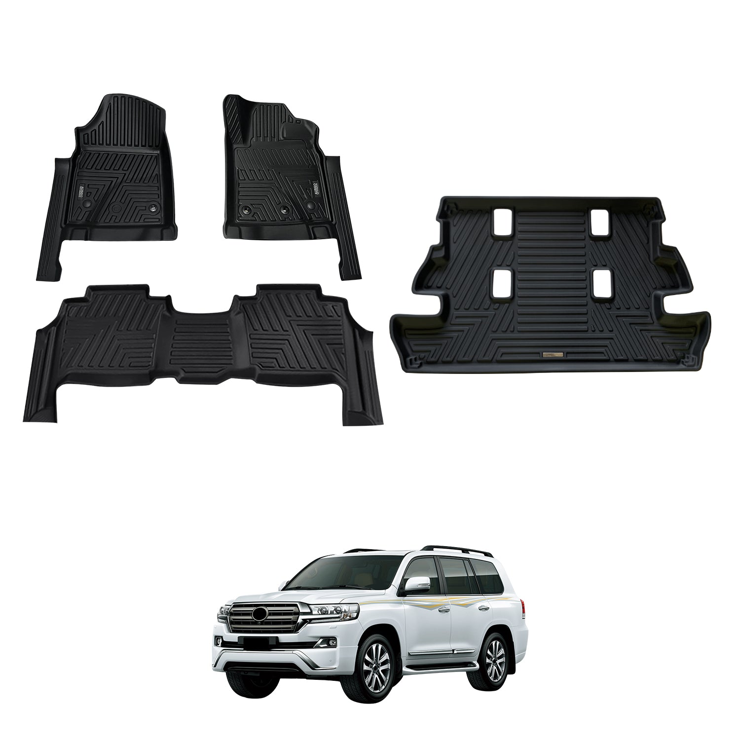 5D Moulded Car Floor Mats for Toyota Land Cruiser 200 Series 2012-2021