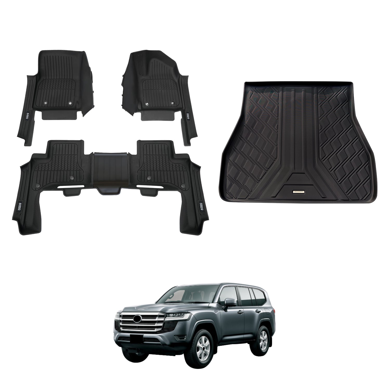 7D Injection Floor Mats for Toyota Land Cruiser 300 Series 2021-Onwards