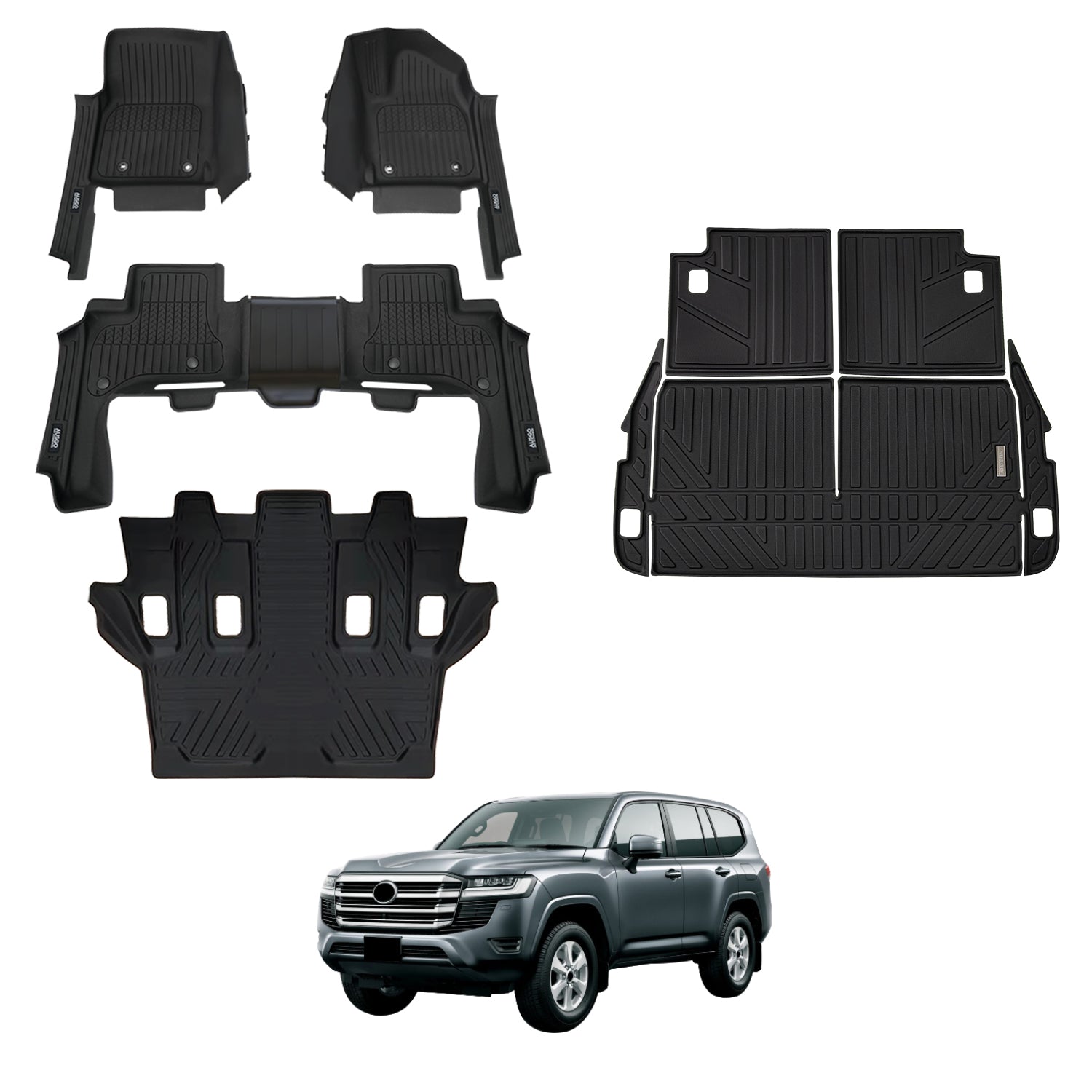 7D Injection Floor Mats for Toyota Land Cruiser 300 Series 2021-Onwards