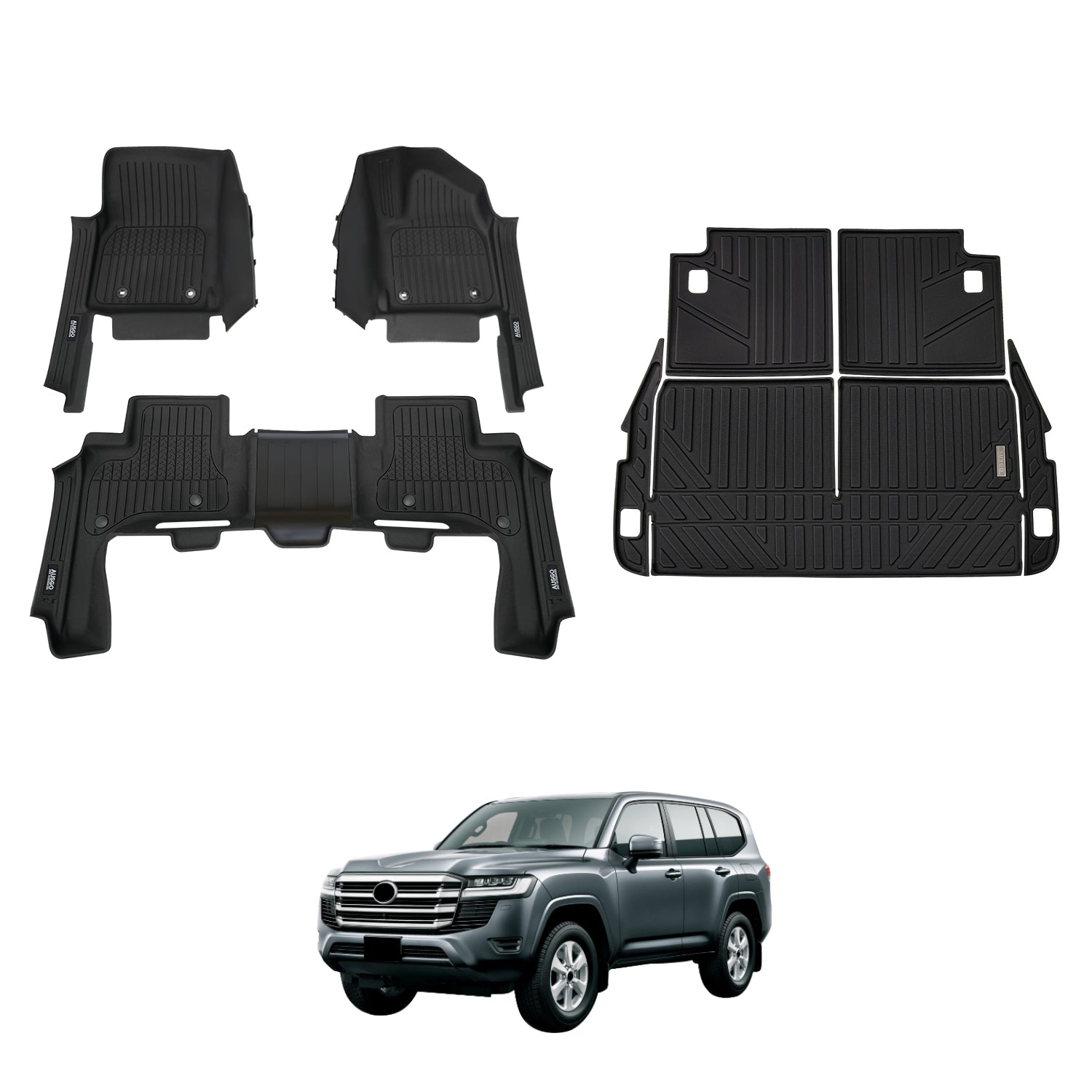 7D Injection Floor Mats for Toyota Land Cruiser 300 Series 2021-Onwards