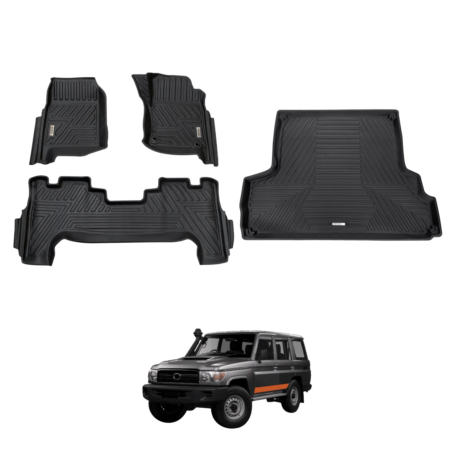 5D Moulded Car Floor Mats for Toyota Land Cruiser 76 Series 2012-2023