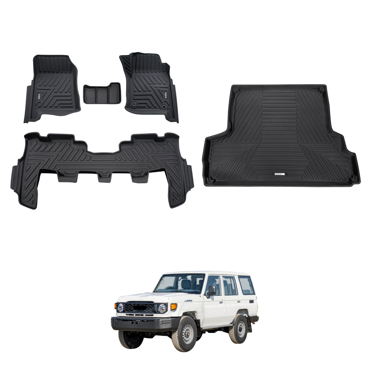 5D Car Floor Mats for Toyota LandCruiser 76 Series 2023-Onwards