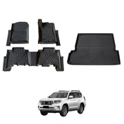 5D Car Floor Mats Boot Liner for Toyota Land Cruiser Prado 150 Series 7-Seat 2009-2024 (Auto Trans)