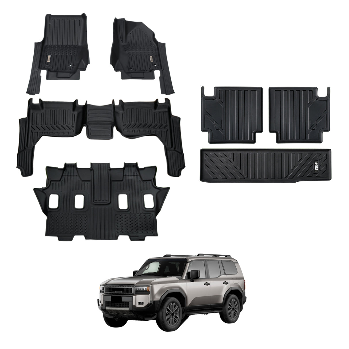 7D Car Floor Mats for Toyota LandCruiser Prado 250 Series 2024-Onwards