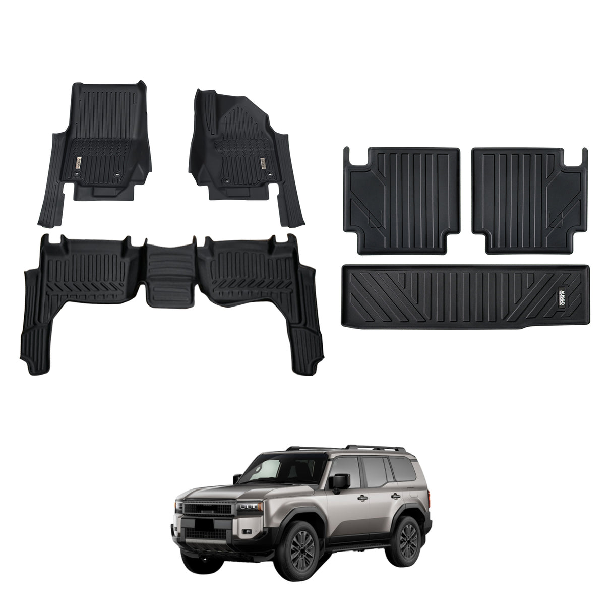 7D Car Floor Mats for Toyota LandCruiser Prado 250 Series 2024-Onwards