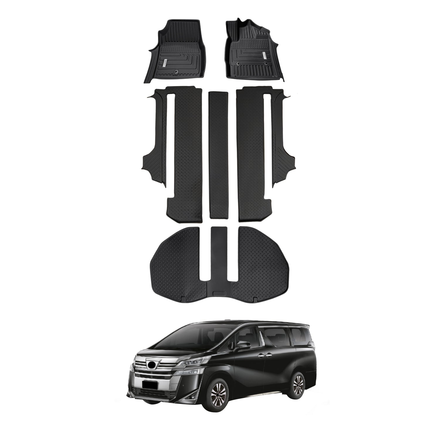 5D Car Floor Mats for Toyota Vellfire 2015-2024