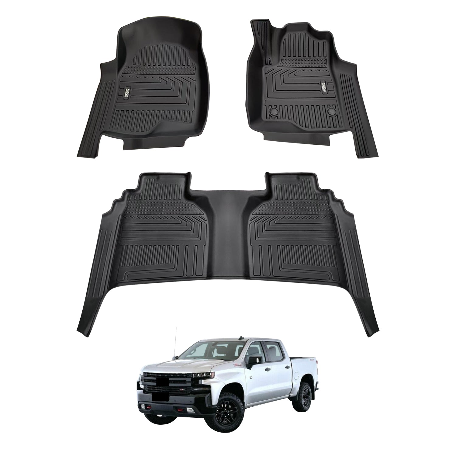 5D Car Floor Mats for Chevrolet Silverado T1 Series 2020-Onwards
