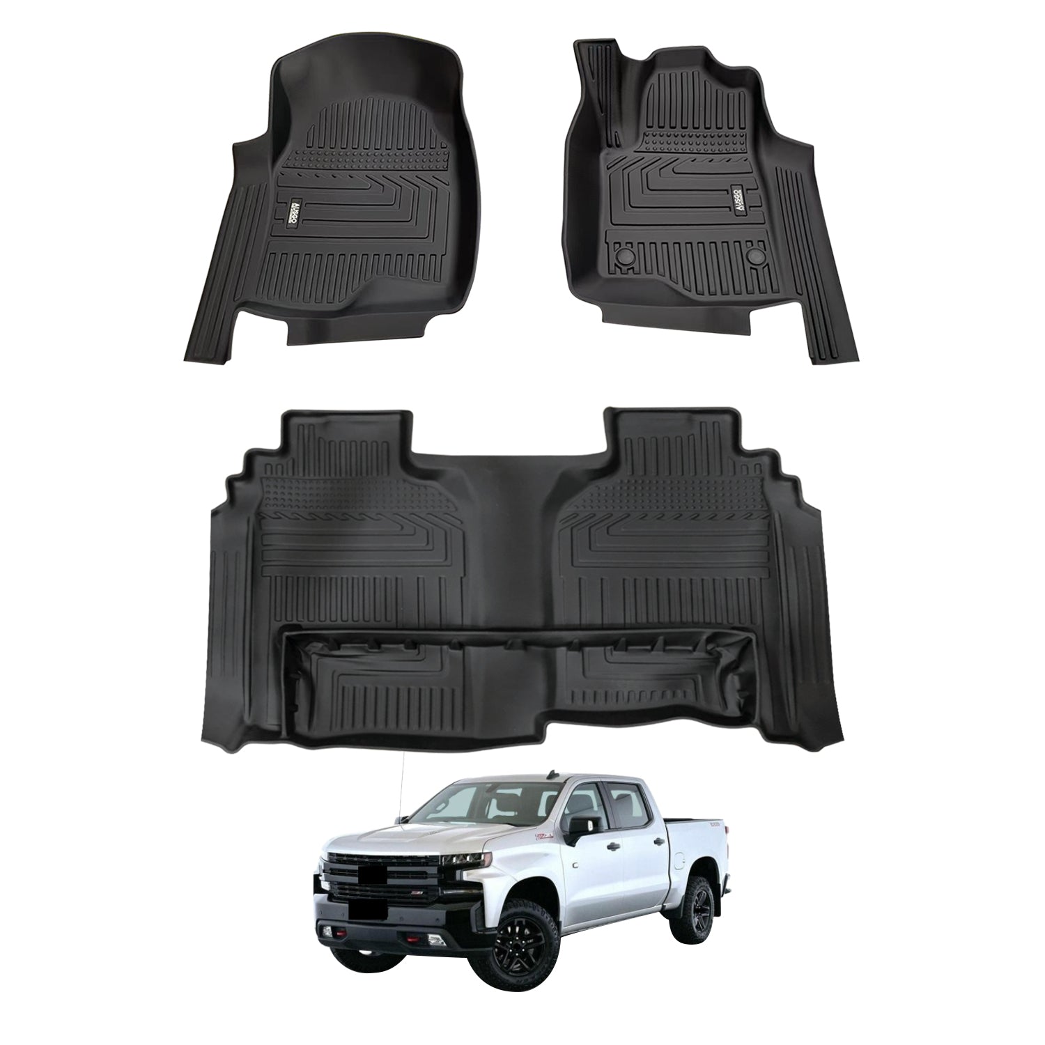 5D Car Floor Mats for Chevrolet Silverado T1 Series 2020-Onwards