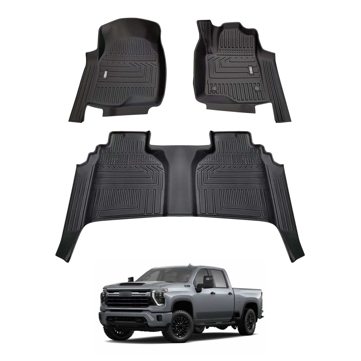 5D Car Floor Mats for Chevrolet Silverado HD T1 Series 2021-Onwards