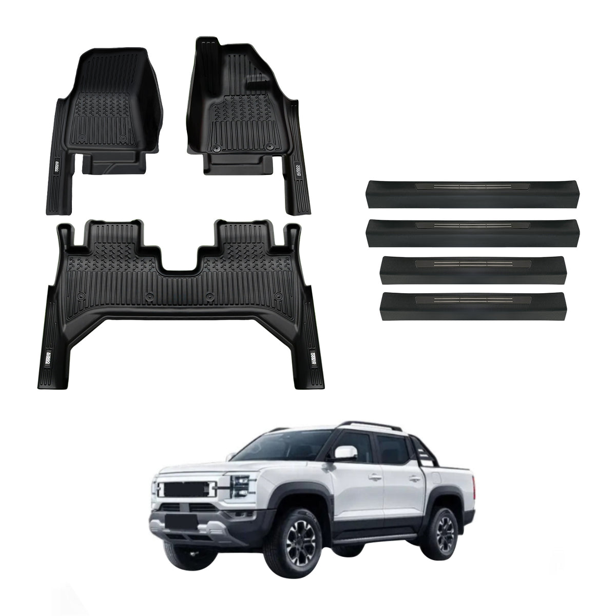 7D Floor Mats + Door Sill Protector for BYD Shark 6 2024-Onwards