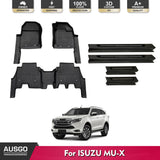 7D Injection Floor Mats + Black Door Sill Protector for ISUZU MUX MU-X 2021-Onwards