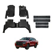 Car Floor Mats + Black Door Sill Protector for Nissan Navara D27 Dual Cab 2026-Onwards