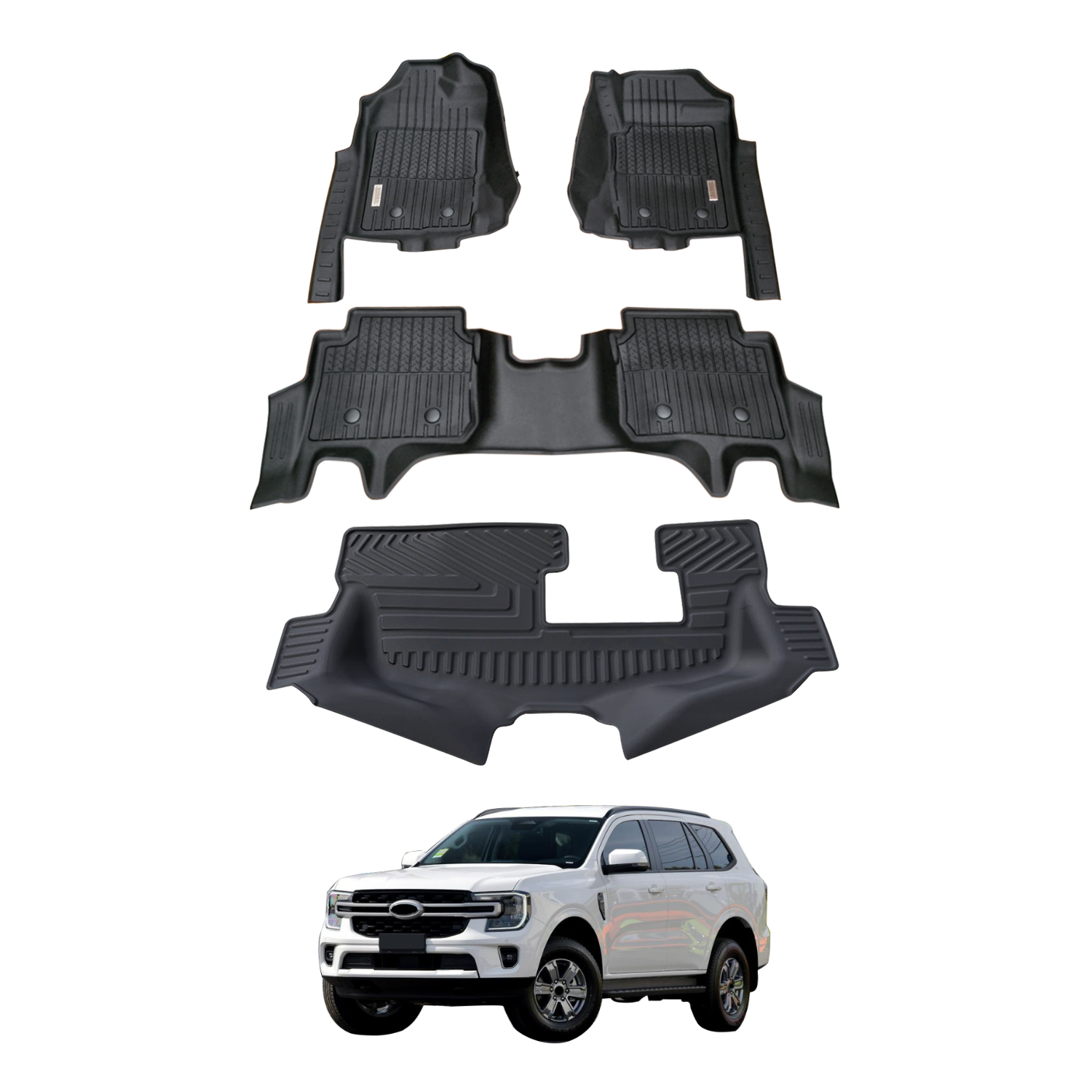 5D Car Floor Mats for Ford Everest Next-Gen 2022-Onwards 7 Seats