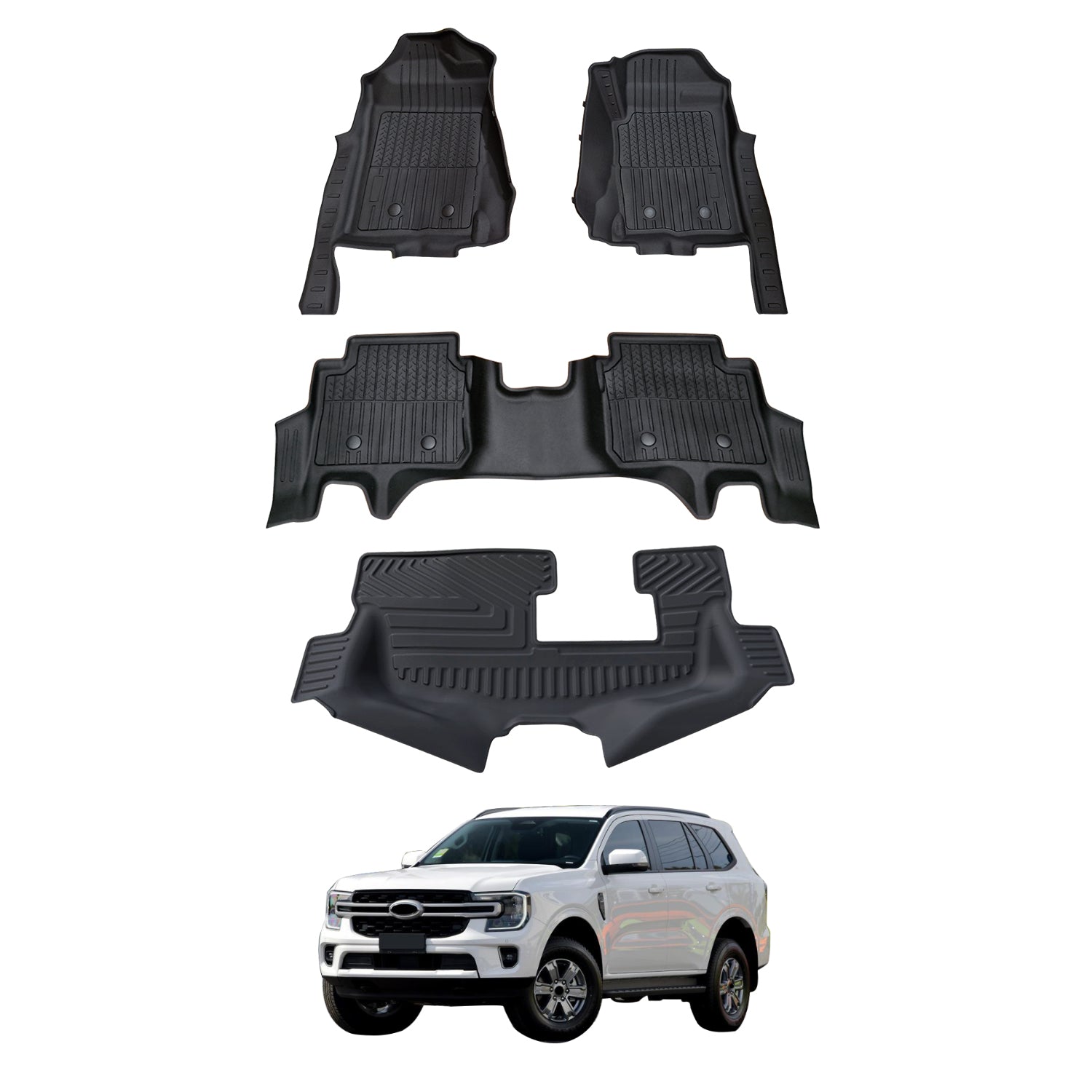 7D Injection Floor Mats for Ford Everest Next-Gen 2022-Onwards