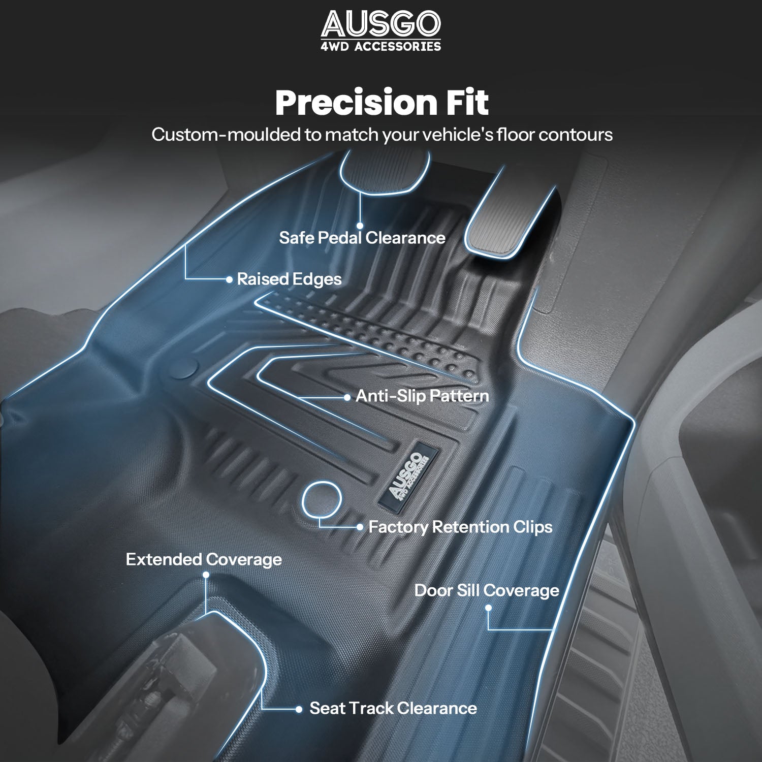 5D Car Floor Mats for Ford F-150 F150 2023-Onwards