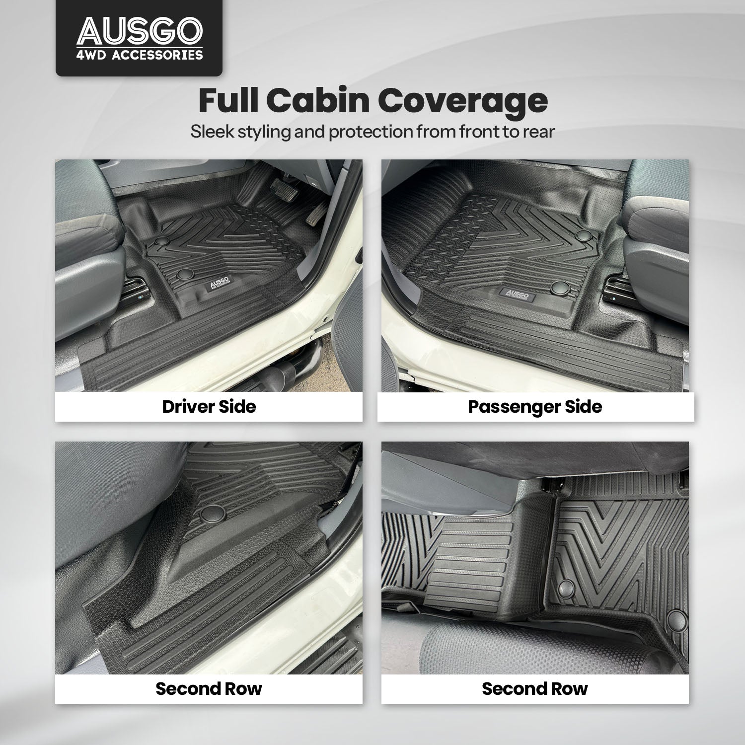 5D Injection Floor Mats for Ford Ranger PX PX2 PX3 Series Dual Cab 2011-2022
