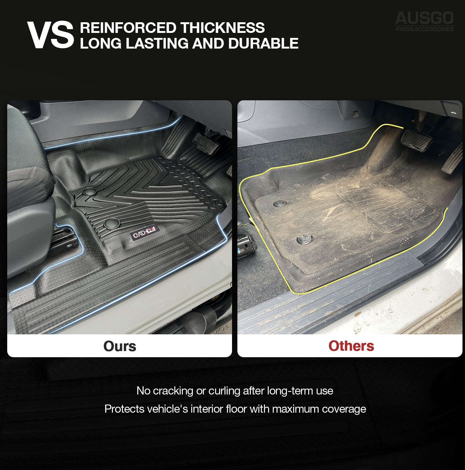 5D Injection Floor Mats for Ford Ranger PX PX2 PX3 Series Dual Cab 2011-2022