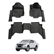 5D Injection Floor Mats for Ford Ranger PX PX2 PX3 Series Dual Cab 2011-2022