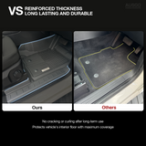 5D Injection Floor Mats + Black Door Sill Protector for Ford Ranger Dual Cab Next-Gen 2022-Onwards