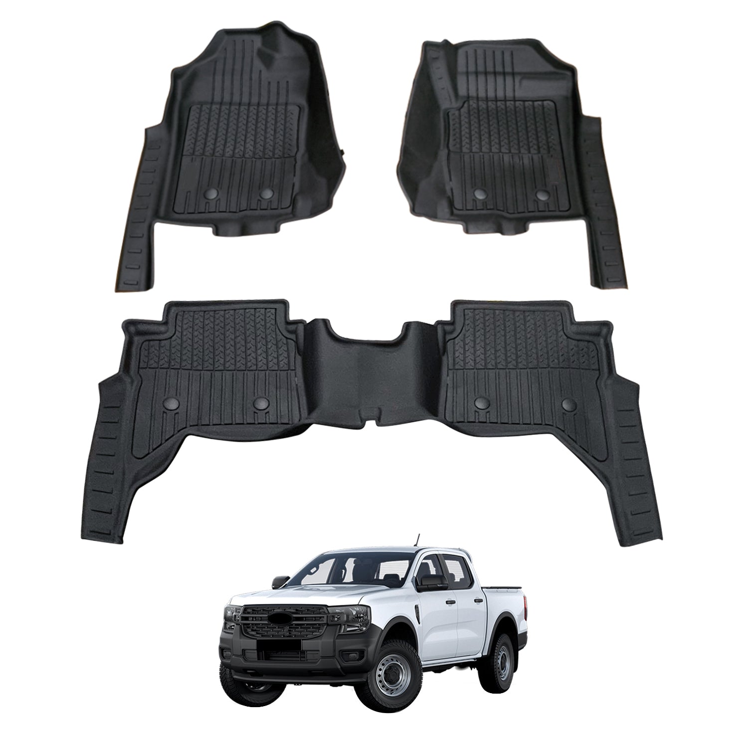 7D Injection Floor Mats for Ford Ranger Next-Gen 2022-Onwards