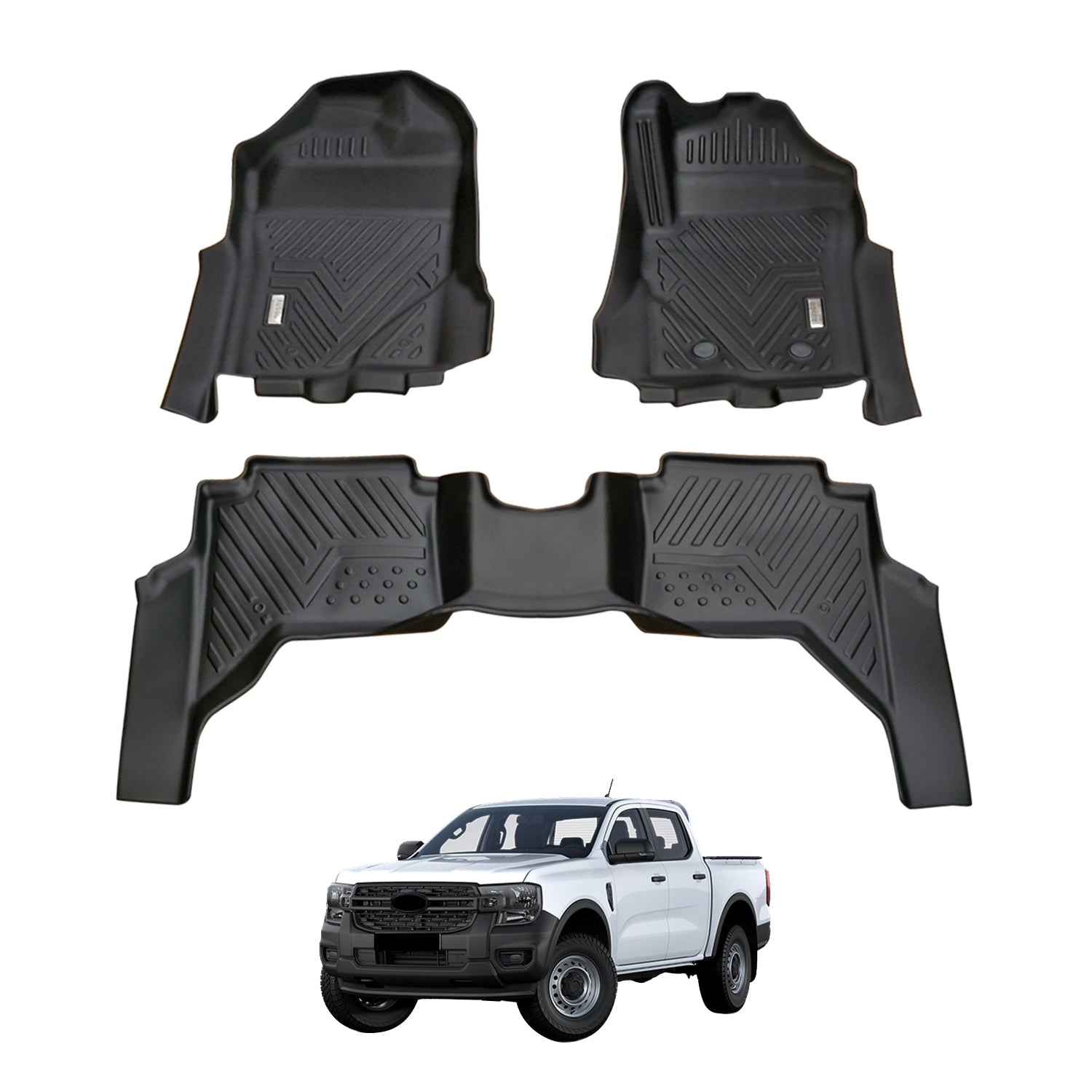 5D Car Floor Mats for Ford Ranger Next Gen Dual Cab 2022-Onwards