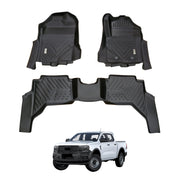5D Car Floor Mats for Ford Ranger Next Gen Dual Cab 2022-Onwards